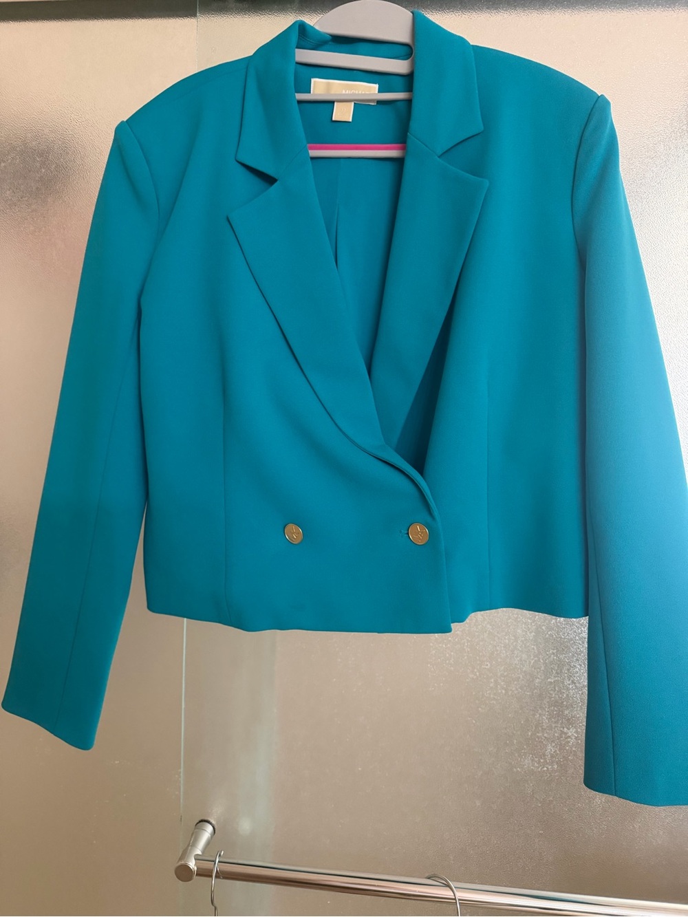 Michael kors Medium teal blazer cropped